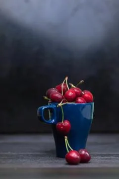 Cherries in the Cup Stock Photos