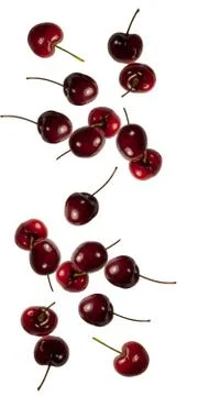 Cherries falling Foto stock