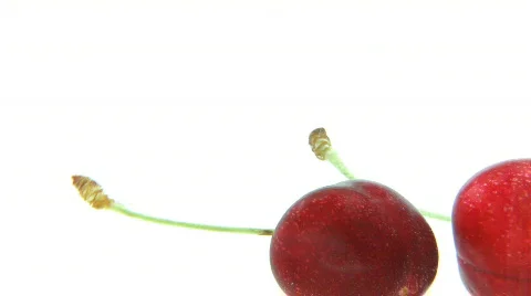Cherries falling on water  Video stock 453279