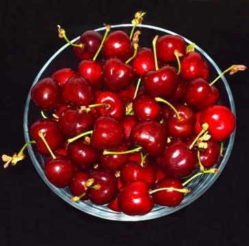 Cherries, fresh tree fruit Stock Photos