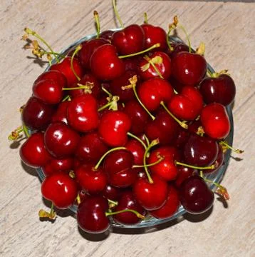 Cherries, fresh tree fruit Stock Photos
