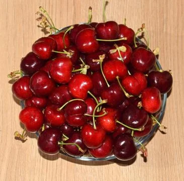 Cherries, fresh tree fruit Stock Photos