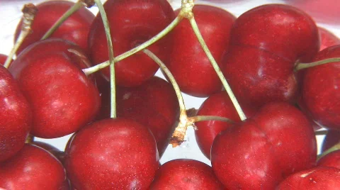 Cherries in freshwater Stock Footage 583185