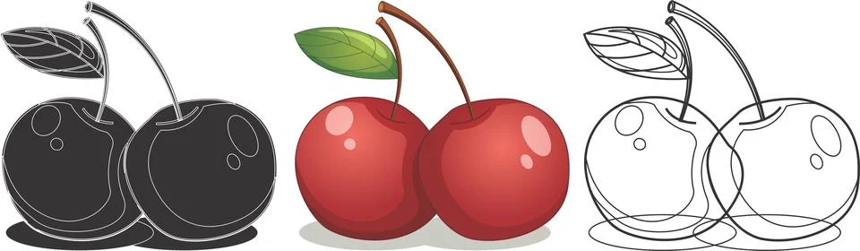 Cherries fruit design illustration Vector Stock Illustration
