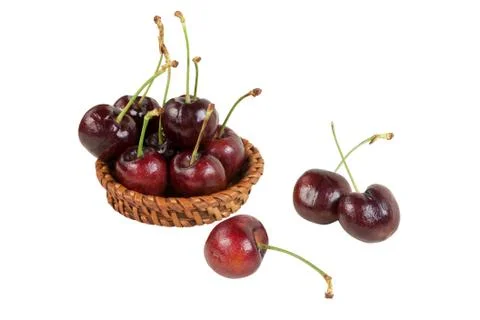 Cherries isolated Stock Photos