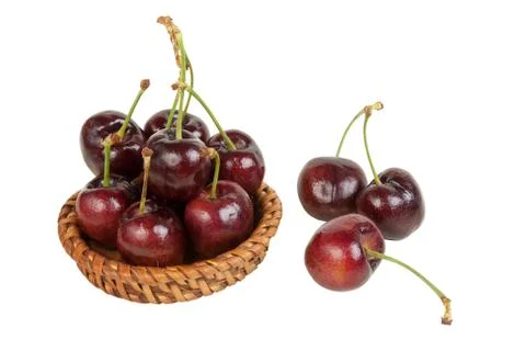 Cherries isolated Stock Photos