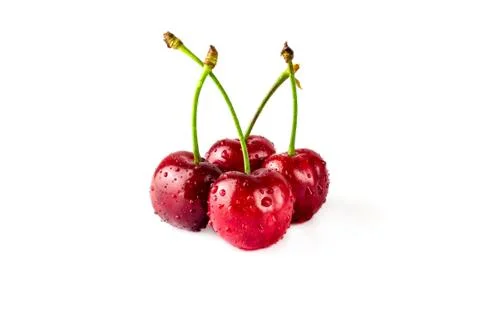 Cherries isolated on white background Stock Photos