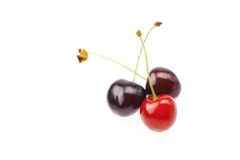Cherries isolated on white Stock Photos