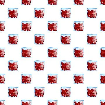 Cherries in plastic bags seamless pattern background イラスト素材