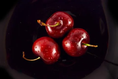 Cherries on a plate Stock Photos