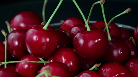 Cherries, Red Cherry on The Plate Vídeo Stock 51596670