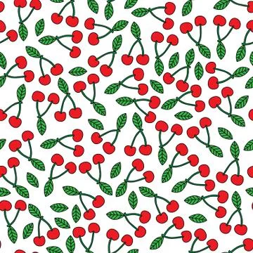 Cherries seamles pattern Stock Illustration