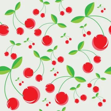Cherries seamless pattern Stock Illustration