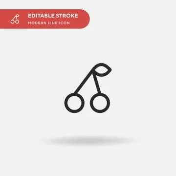Cherries Simple vector icon. Illustration symbol design template for web mobi Illustrazione stock