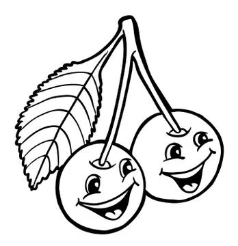 Cherries with smile Stock Illustration