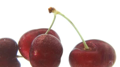 Cherries splash in the water Stock Footage 10739690