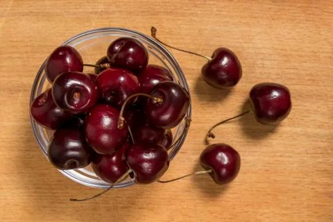 Cherries on table Stock Photos