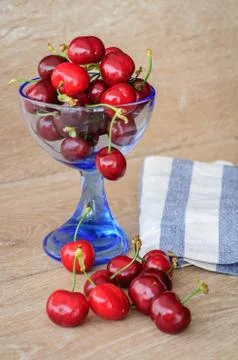 Cherries in a vase 스톡 사진