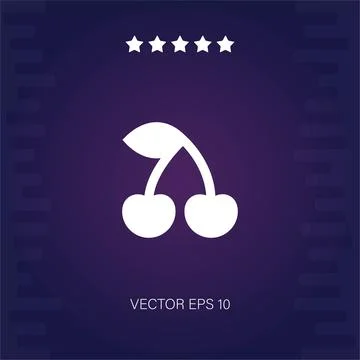 Cherries vector icon Stock Illustration