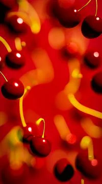 Cherries Vertical Background Backdrop Image Stock Photos