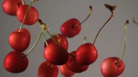 Cherries in water Stock Footage 197866183