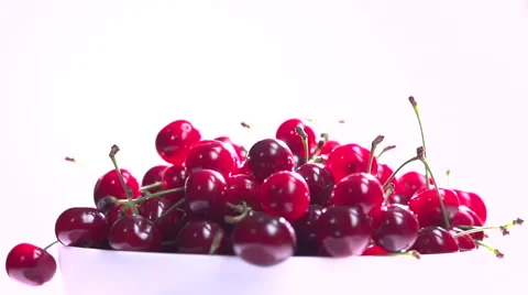 Cherries on white background Vídeo Stock 54936321