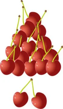 Cherries on a white background Stock Illustration