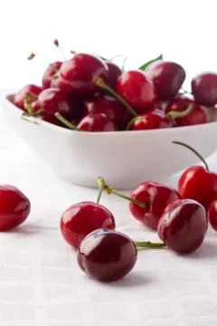 Cherries on white background Stock Photos