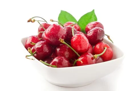 Cherries on white background Stock Photos