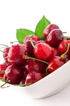 Cherries on white background Stock Photos
