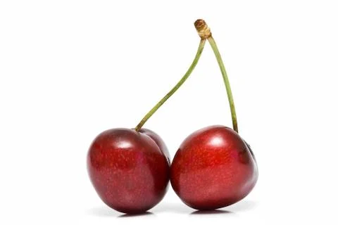 Cherries on white background. Stock Photos