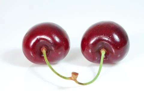 Cherries on white background Stock Photos