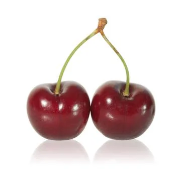 Cherries on white background Stock Photos