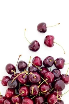 Cherries on white background Stock Photos