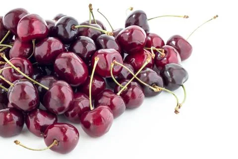 Cherries on white background Stock Photos