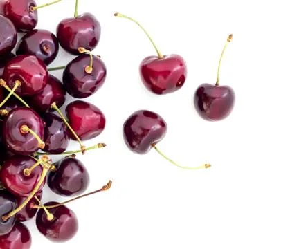 Cherries on white background Stock Photos