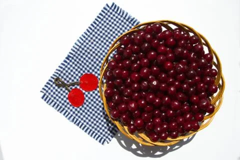 Cherries on a white background. Stock Photos