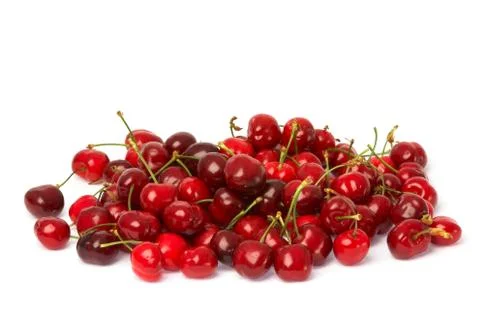 Cherries on white Stock Photos