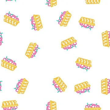 Cherries wicker plate vector seamless pattern Stock Illustration