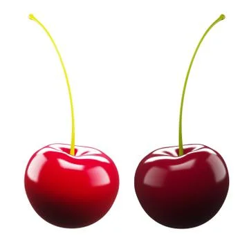 Cherry 3D rendering. Stock Illustration