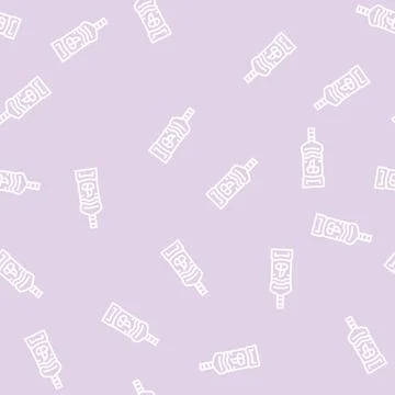 Cherry alcohol line seamless pattern Stock Illustration