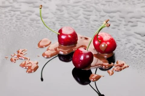 Cherry And Chocolate Stock Photos