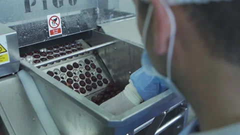 Cherry and fruit juice factory Stock Footage 137472279