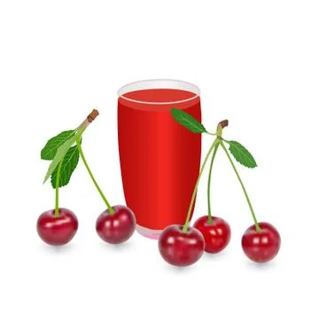 Cherry and juice Stock Illustration
