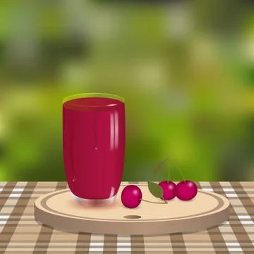 Cherry and juice Stock Illustration