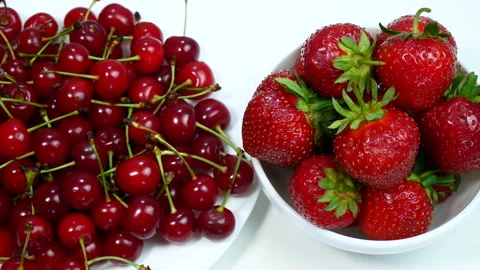 Cherry and strawberry Stock Footage 235184214