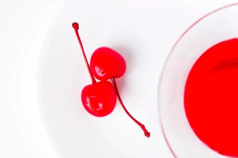 Cherry and syrup Stock Photos