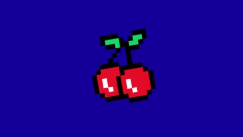 Cherry animation on blue background Stock-Footage 329201309