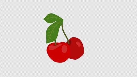 Cherry Animation cartoon with alpha Stock Footage 314293781