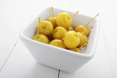 Cherry apples in syrup Stock Photos